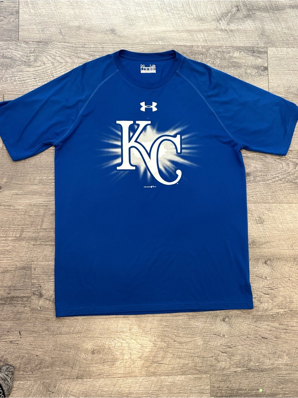 Under Armour HeatGear Men's T-Shirt L Blue Loose Crew KC Logo